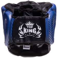 Шолом боксерський з повним захистом шкіряна Top King  Super Star L синій, код: TKHGSS-01_LBL-S52