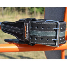 Пояс шкіряний для пауерліфтингу Power System PowerLifting Line XL, чорний-сірий, код: PS-3800_XL_Black_Grey