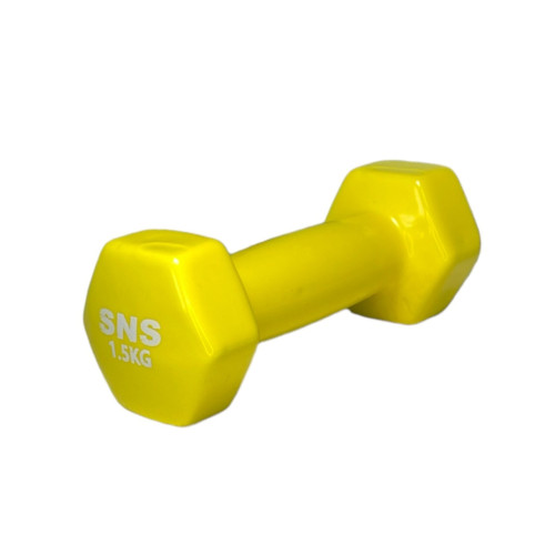 Гантель вінілова SNS 1х1,5 кг, жовтий, код: 12668-SNS