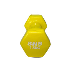 Гантель вінілова SNS 1х1,5 кг, жовтий, код: 12668-SNS