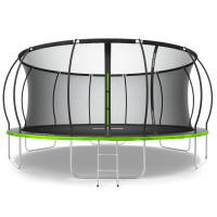 Садовий батут Zipro Jump Pro Premium з внутрішньою сіткою 16FT 496 см, зелений-чорний, код: 5902659843197-IN