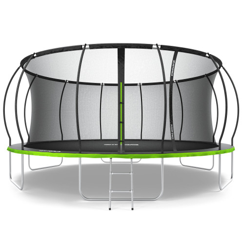Садовий батут Zipro Jump Pro Premium з внутрішньою сіткою 16FT 496 см, зелений-чорний, код: 5902659843197-IN