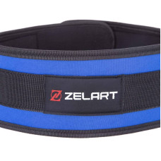 Пояс атлетичний посилений регульований Zelart M, синій, код: SB-165521_M