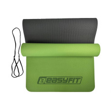 Килимок для йоги та фітнесу двошаровий EasyFit 1830х610х6 мм, зелений-чорний, код: EF-1924-GNBK