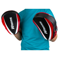 Лапи боксерські PowerPlay PU пара, 230х190х60 мм, чорний-червоний, код: PP_3050_Red