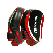 Лапи боксерські PowerPlay PU пара, 230х190х60 мм, чорний-червоний, код: PP_3050_Red