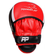 Лапи боксерські PowerPlay PU пара, 230х190х60 мм, чорний-червоний, код: PP_3050_Red