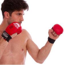Рукавички накладки для карате Venum Mitts S червоний, код: MA-5855_SR