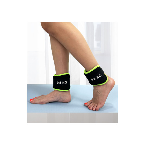 Обтяжувачі для ніг та рук EasyFit Comfort з металом 2х0,5 кг, чорний-салатовий, код: EF-1005-GN