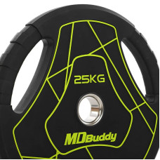 Диски поліуретанові MD Buddy 25кг, чорний, код: TA-9647-25-S52