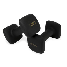 Гантелі вінілові Cornix Square 2x3 кг, чорний, код: XR-0408