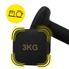 Гантелі вінілові Cornix Square 2x3 кг, чорний, код: XR-0408
