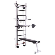 Шведська стінка з лавою BioGym для преса та спини Крос-тренер Full біла, код: L-6774-S52