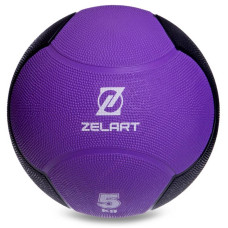 Медбол (медичний м"яч) Zelart 5 кг, фіолетовий-чорний, код: FI-5121-5