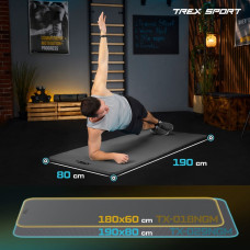 Килимок для йоги Trex Sport TX-029NGM NBR 2см 190х80 сірий,код: 5902308235281