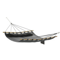 Гамак двомісний з деревʼяними планками Lago чорний, 200х150 см, код: DH01-BLK