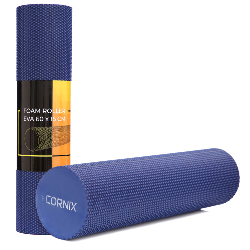 Масажний ролик (валік) Cornix EVA+ 600x150 мм, темно-синій, код: XR-0309