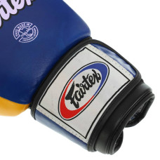 Рукавички боксерські Fartex шкіра, 10oz, синій-жовтий, код: FTX065_10BLY