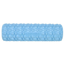 Ролер масажний циліндр (ролик мфр) заповнений піною FitGo Grid Bubble Roller, 450x130 мм, блакитний, код: FI-9391_N