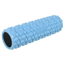 Ролер масажний циліндр (ролик мфр) заповнений піною FitGo Grid Bubble Roller, 450x130 мм, блакитний, код: FI-9391_N