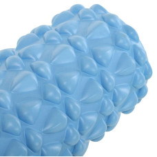 Ролер масажний циліндр (ролик мфр) заповнений піною FitGo Grid Bubble Roller, 450x130 мм, блакитний, код: FI-9391_N