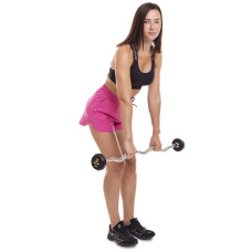 Штанга фіксована вигнута обрезиненная Zelart Rubber Coated Barbell 5кг, код: TA-2687-5-S52