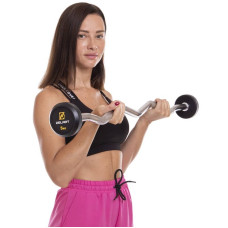 Штанга фіксована вигнута обрезиненная Zelart Rubber Coated Barbell 5кг, код: TA-2687-5-S52