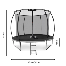 Батут Outtec Premium 10ft (312см) чорно-сірий з внутрішньою сіткою, код: 5907766665847