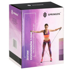 Набір трубчастих еспандерів Springos 4.5-22.7 кг 5 шт універсальні, код: FA0135