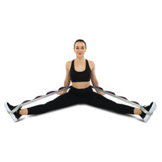 Стрічка стропа з петлями для розтяжки Ezous Stretching Strap 10 петель, сірий-фіолетовий, код: I-02-S52