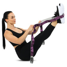 Стрічка стропа з петлями для розтяжки Ezous Stretching Strap 10 петель, сірий-фіолетовий, код: I-02-S52