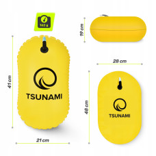 Буй для плавання Tsunami Basic надувний 410х210х190 мм, жовтий, код: P-5907739316806