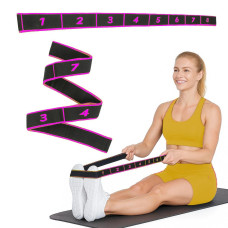 Резинка для фітнесу з петлями Gymtek 86,5 х 4см чорно-рожева, код: 5907766669821