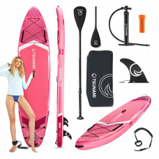 Надувна SUP дошка Tsunami Pro 350 см з веслом T10, рожевий, код: P-5905973405591