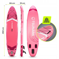 Надувна SUP дошка Tsunami Pro 350 см з веслом T10, рожевий, код: P-5905973405591