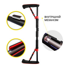Турнік розсувний Cornix Elite 65-90 см, чорний-червоний, код: XR-0289