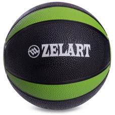 М"яч медичний медбол Zelart Medicine Ball 2 кг, чорний-зелений, код: FI-5122-2