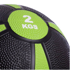 М"яч медичний медбол Zelart Medicine Ball 2 кг, чорний-зелений, код: FI-5122-2