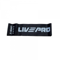 Еспандер стрічка LivePro Fitness Band X-Heavy 2000х150х0,7 мм (11,3кг), чорний, код: 6951376153699