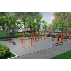 Лавка зі стендом InterAtletika Workout PRO 3705х454х1795 мм, код: KF900.422-SM