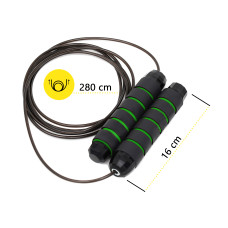 Скакалка швидкісна для кросфіту Cornix Speed Rope Classic з обтяженням, чорний-зелений, код: XR-0352