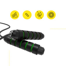 Скакалка швидкісна для кросфіту Cornix Speed Rope Classic з обтяженням, чорний-зелений, код: XR-0352