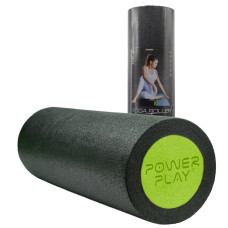 Масажний ролик (роллер) гладкий PowerPlay Fitness Roller 300x150 мм, чорний-зелений, код: PP_4021_BL/Green_(30x15)