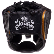 Шолом боксерський з повним захистом шкіряна Top King Empower XL чорний-срібний, код: TKHGEM-01_XLBKS-S52