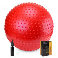 М'яч для фітнесу (фітбол) Cornix 65 см масажний Anti-Burst Red, код: XR-0486