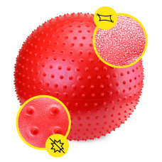 М'яч для фітнесу (фітбол) Cornix 65 см масажний Anti-Burst Red, код: XR-0486