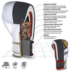 Боксерські рукавички RDX Rex Leather Gold 10 унцій, код: 10122-RX_10