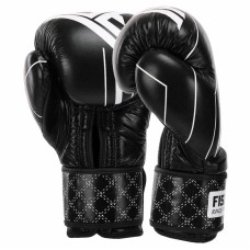 Боксерські рукавиці шкіряні Fistrage 14oz, чорний, код: VL-4275_14BK