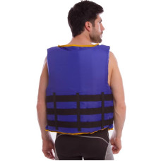 Жилет рятувальний FitGo 2XL (110-130 кг), синій-жовтий, код: PL-3548-110-130_BL