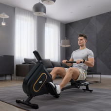 Гребний тренажер Hop-Sport HS-085R Bazel магнітний чорно-золотистий, код: 5902308240391
